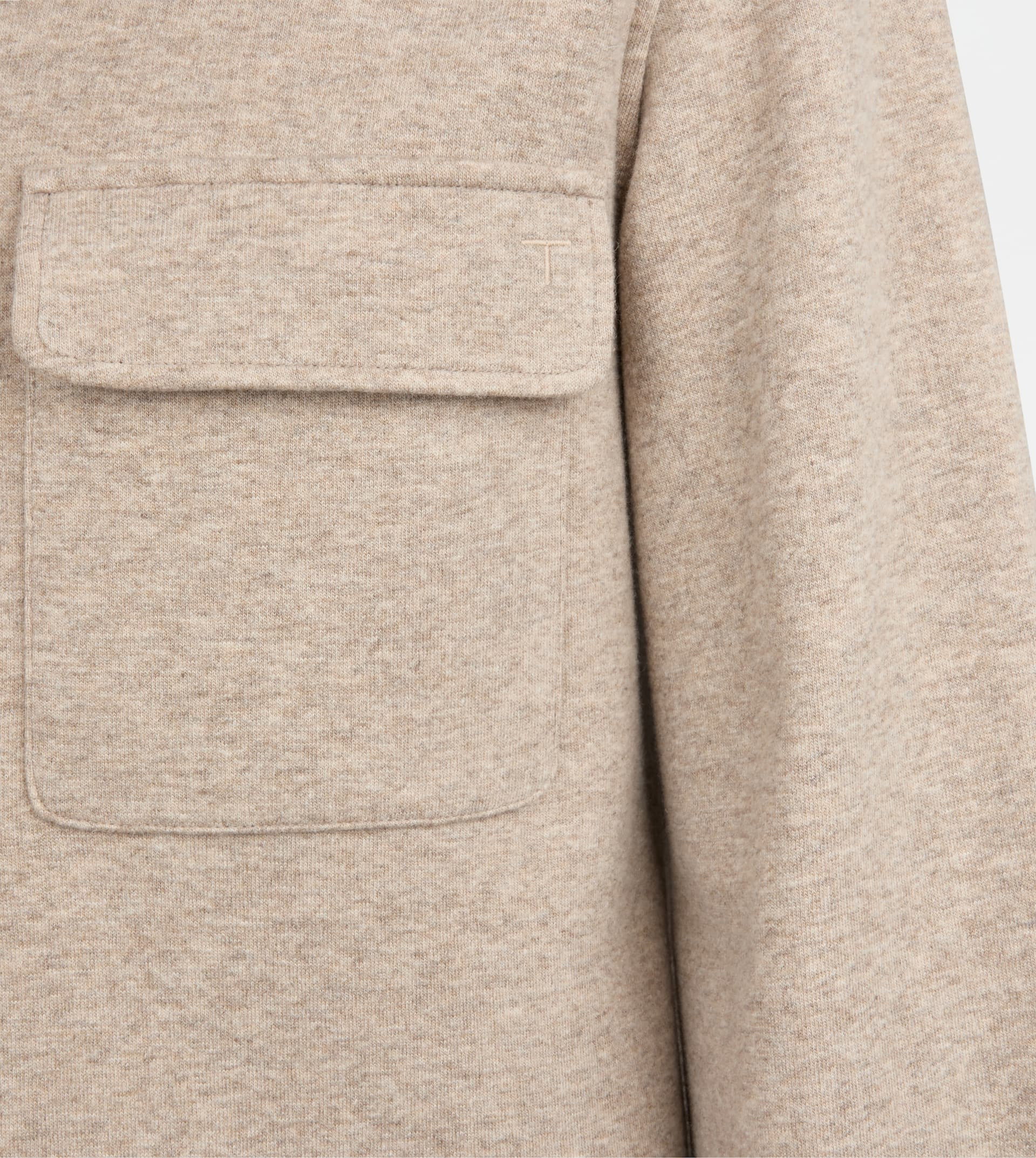SHIRT JACKET IN CASHMERE BLEND JERSEY - BEIGE - 8