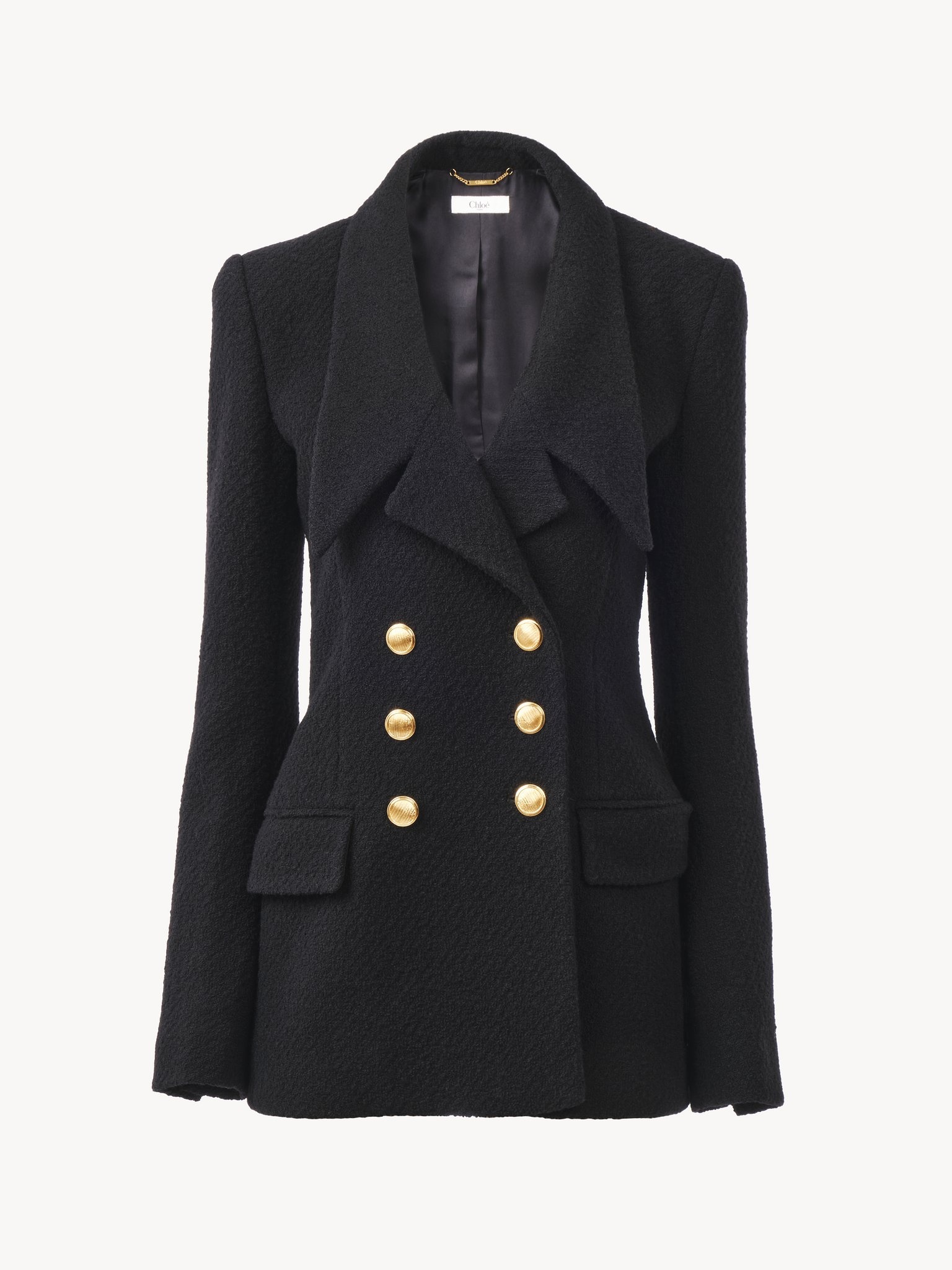 DOUBLE-BREASTED TAILORED JACKET IN WOOL BOUCLETTE - 2