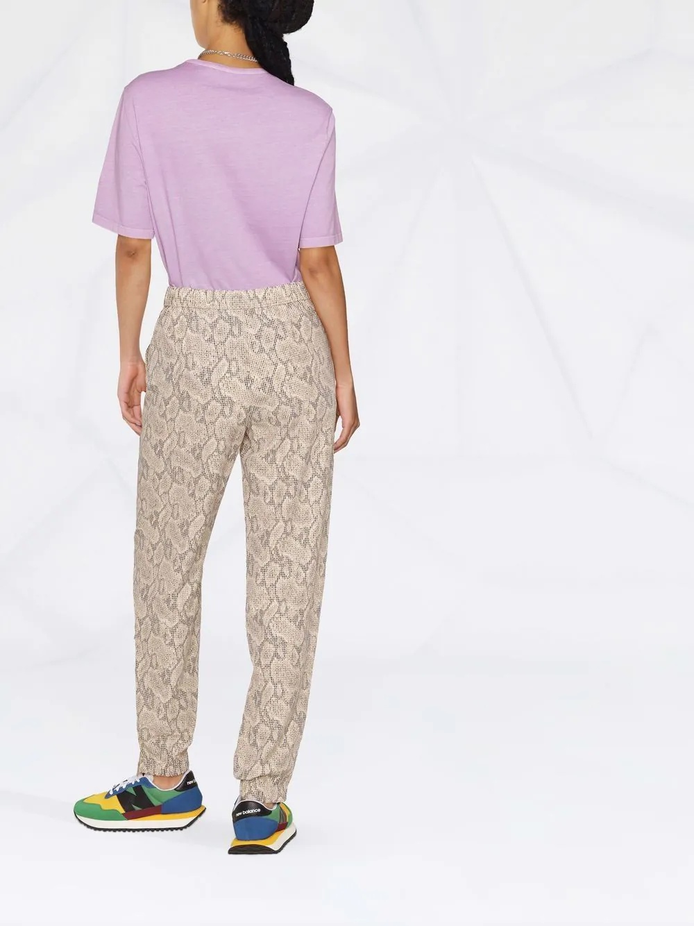 snakeskin-print trousers - 4