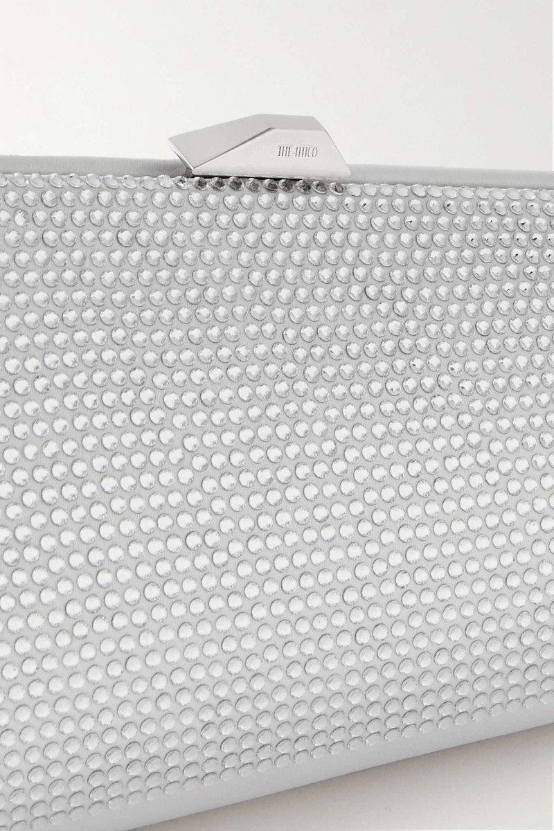 Long Night small crystal-embellished satin clutch 4