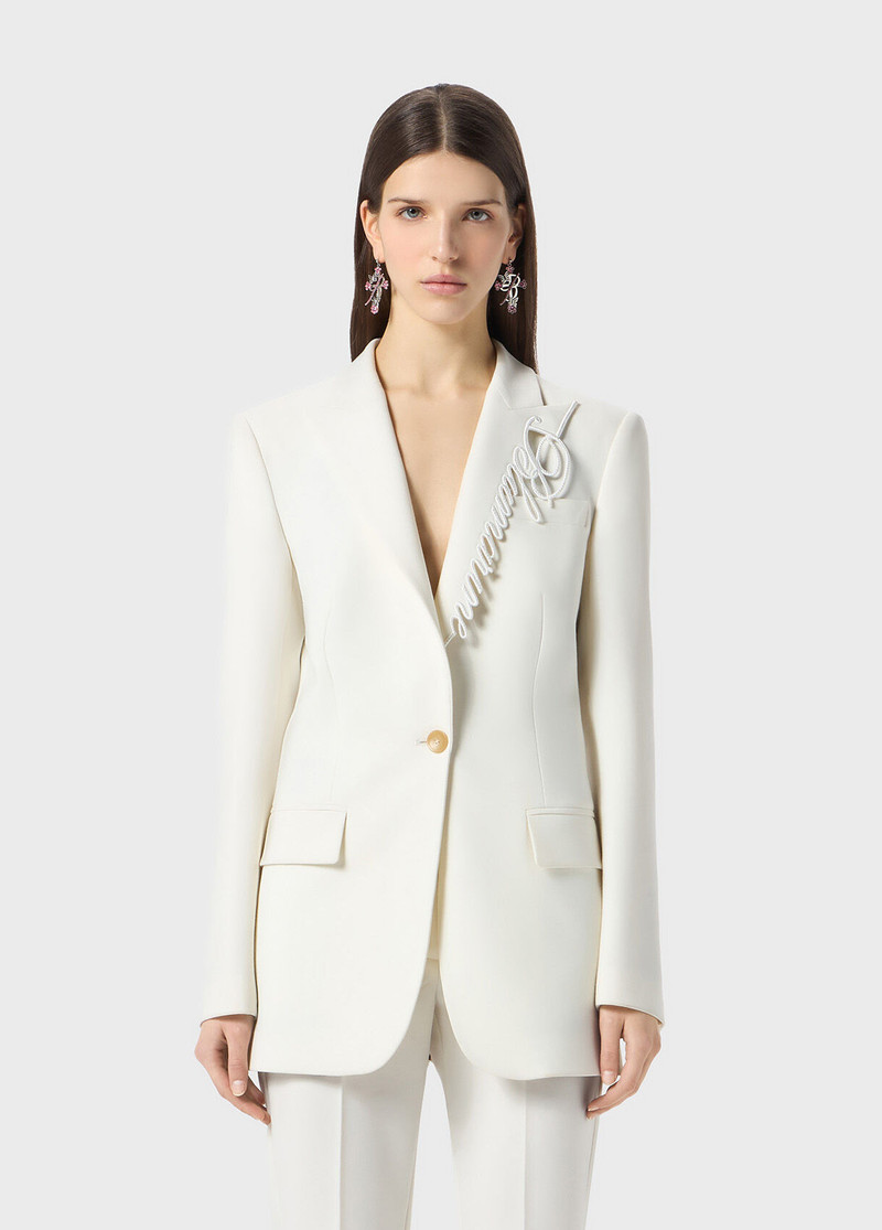 Blumarine TWILL JACKET WITH EMBROIDERY LOGO outlook