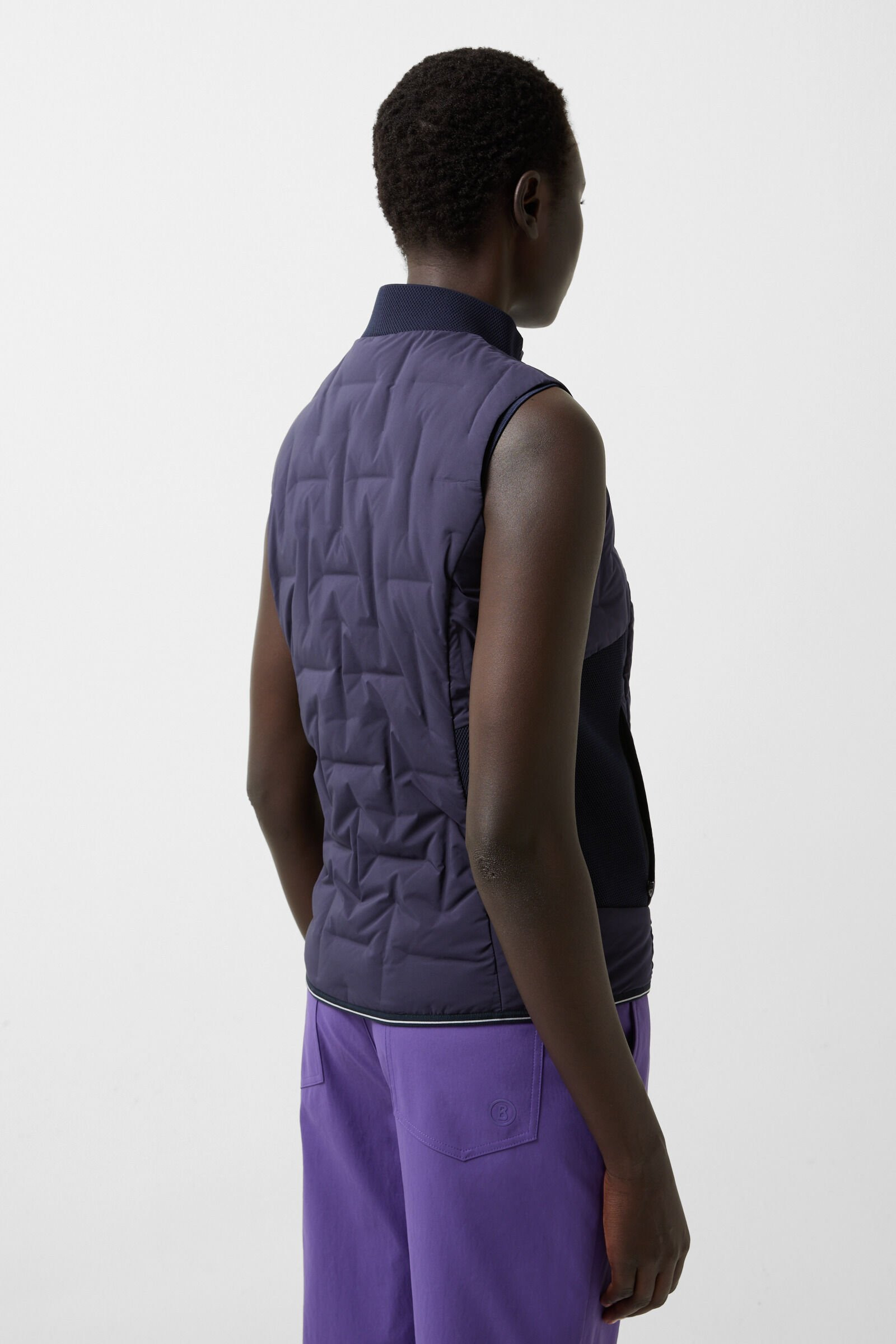 Sia down vest in Navy blue - 3