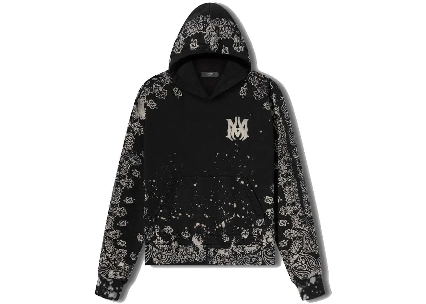AMIRI Bandana Bleach All Over Hoodie Black - 1