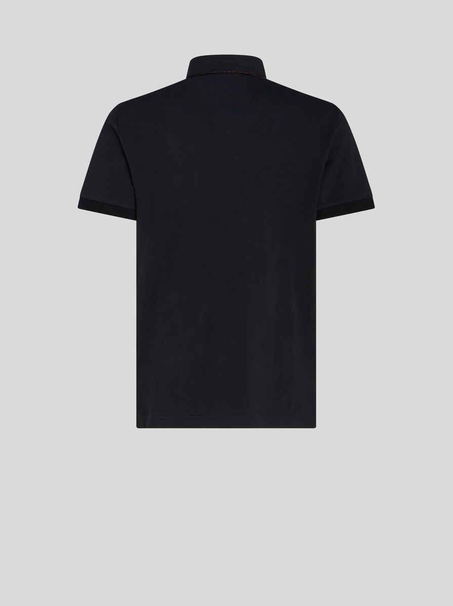 POLO SHIRT WITH LOGO AND PAISLEY UNDERCOLLAR - 5
