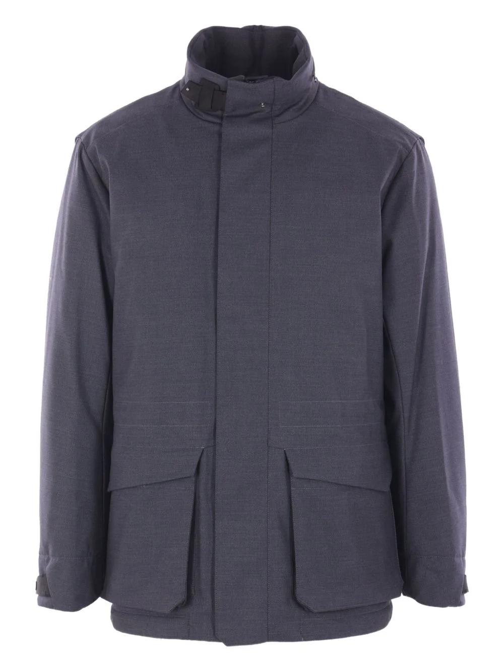 high-neck flap-pocket jacket - 1