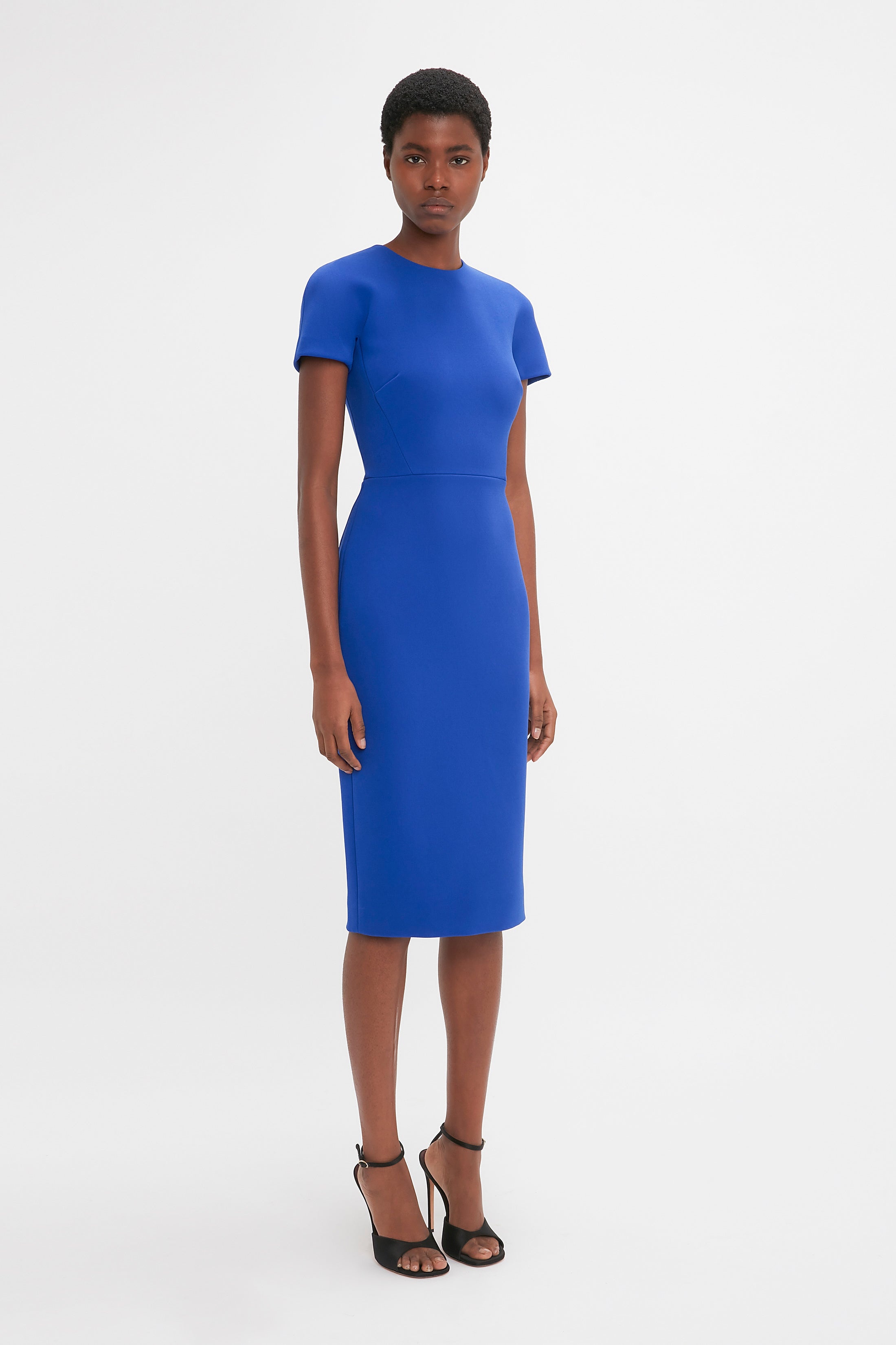 Victoria Beckham Fitted T Shirt Dress In Palace Blue REVERSIBLE