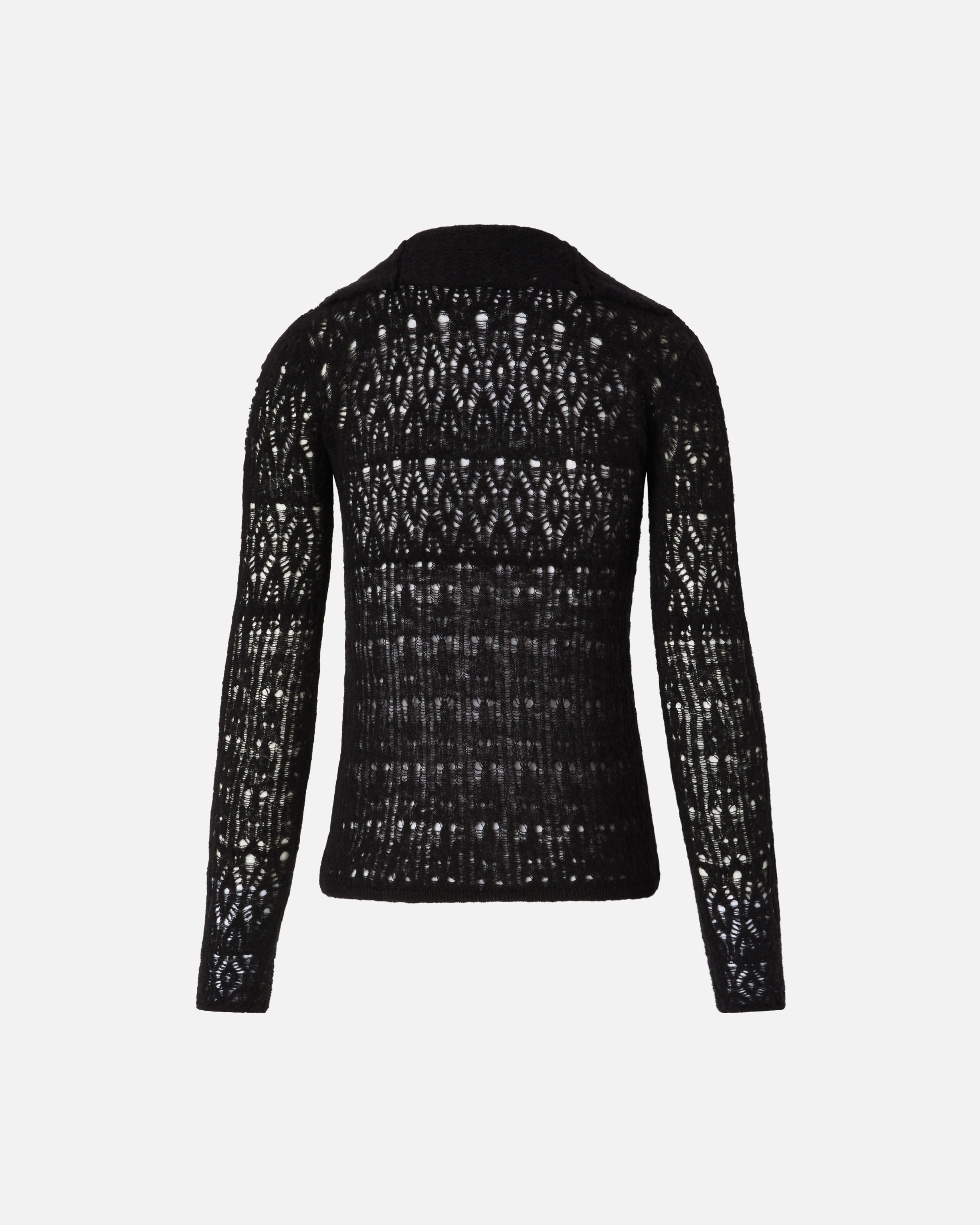CLOSE-FITTING PERFORATED JERSEY WITH BUTTONS - 2