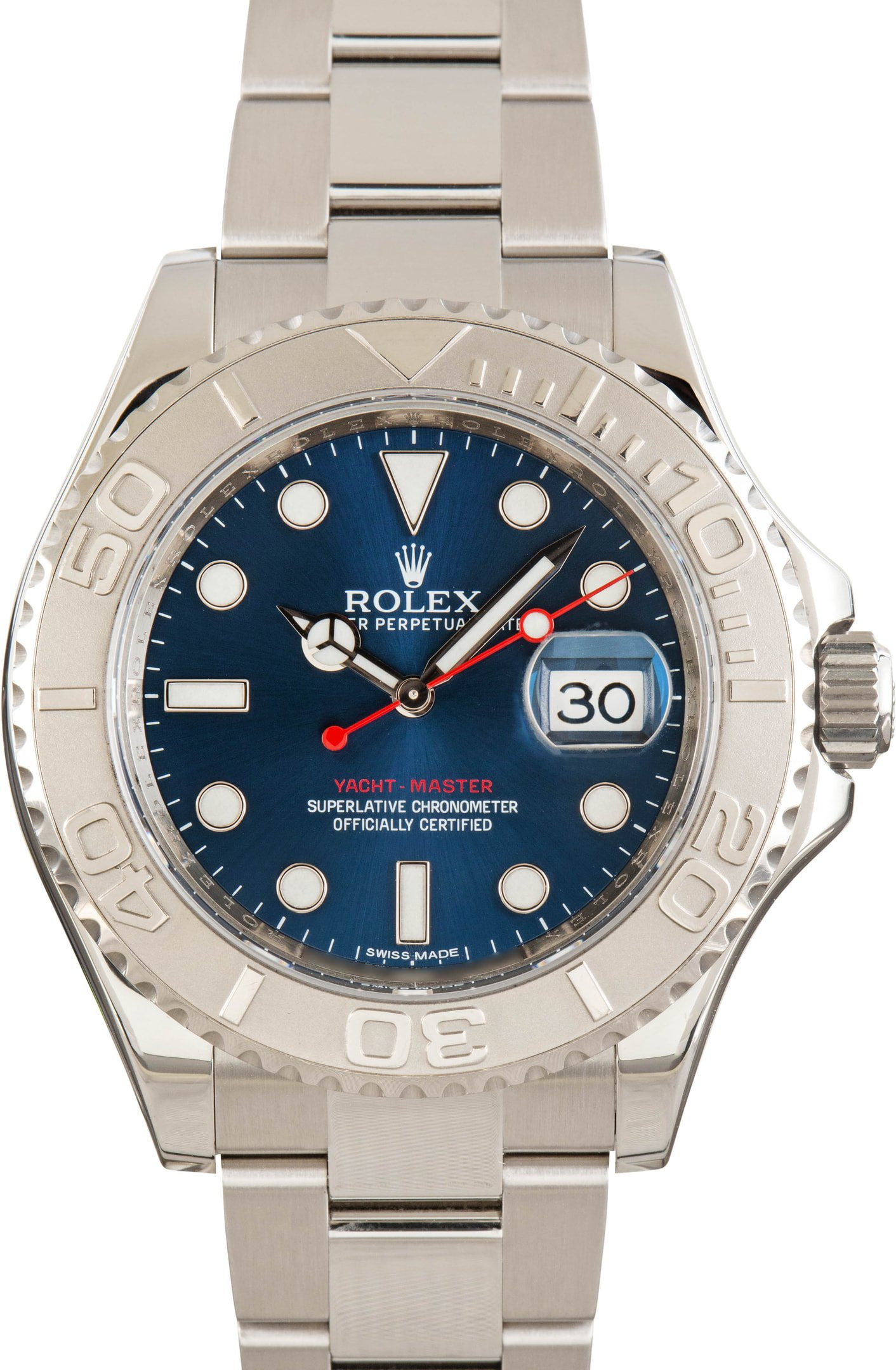 Pre-owned Rolex Yacht-Master 116622 Blue Chromalight Dial - 1