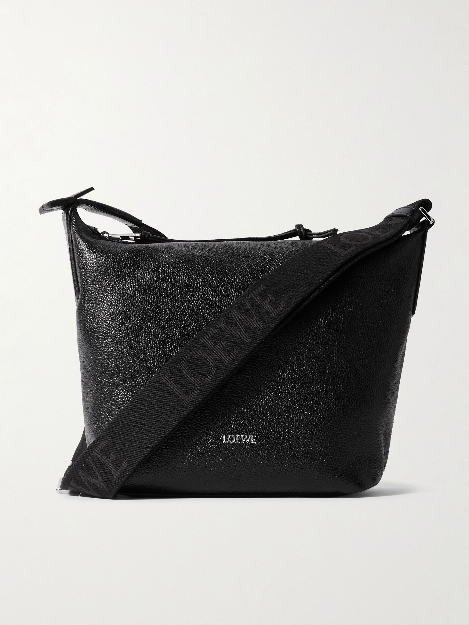 Cubi Small Full-Grain Leather Messenger Bag Black - 1