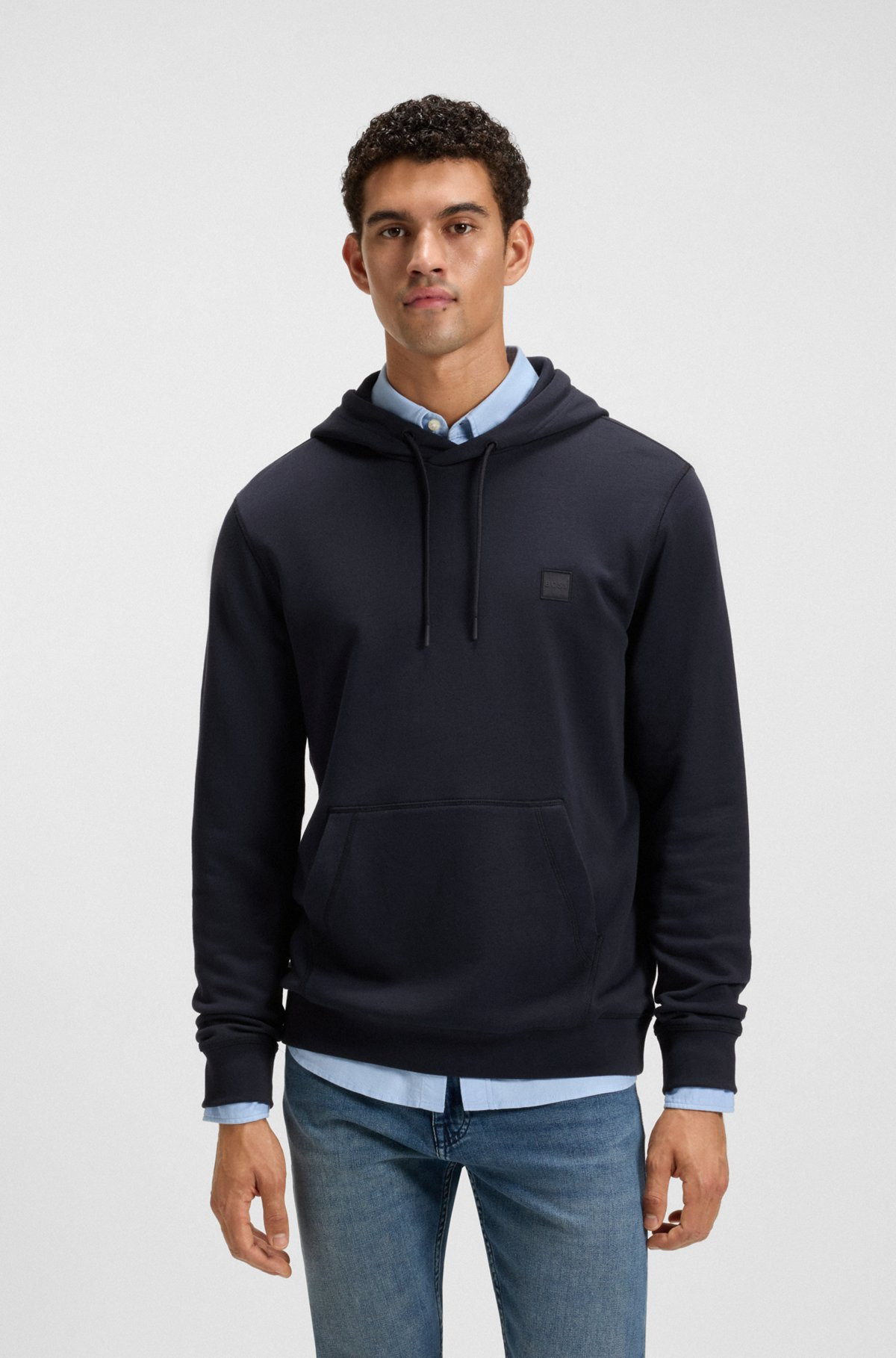 REGULAR-FIT HOODIE IN COTTON TERRY WITH LOGO PATCH - 2