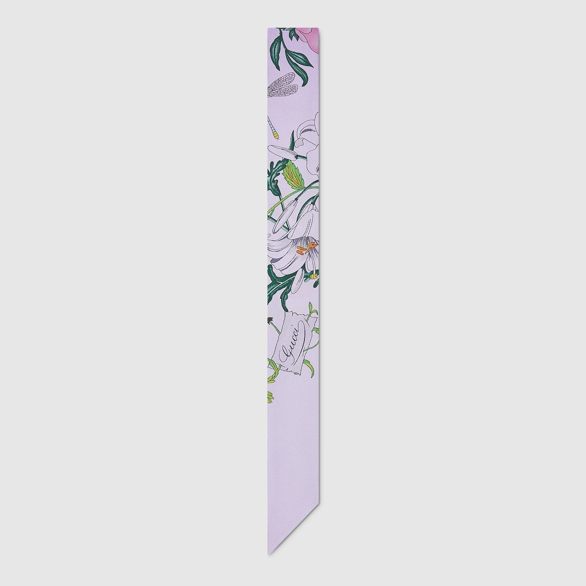 Printed silk twill neck bow - 1