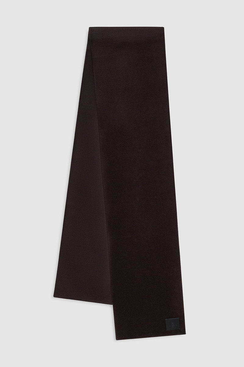 Ava Scarf - Deep Brown Cashmere Blend 1