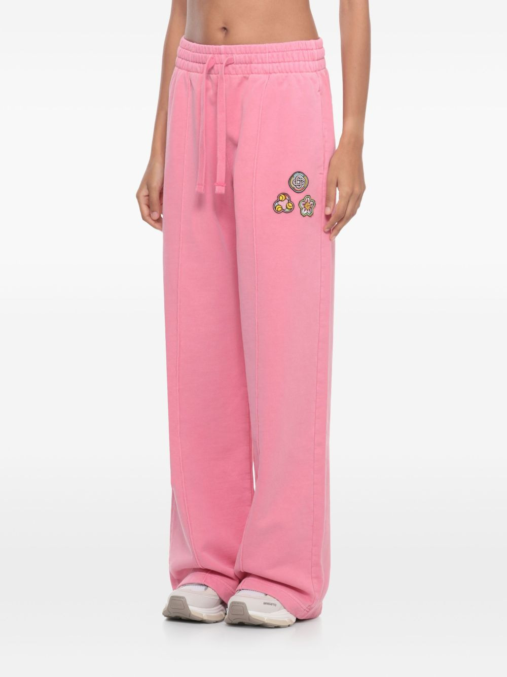 logo-appliqué palazzo trousers - 3