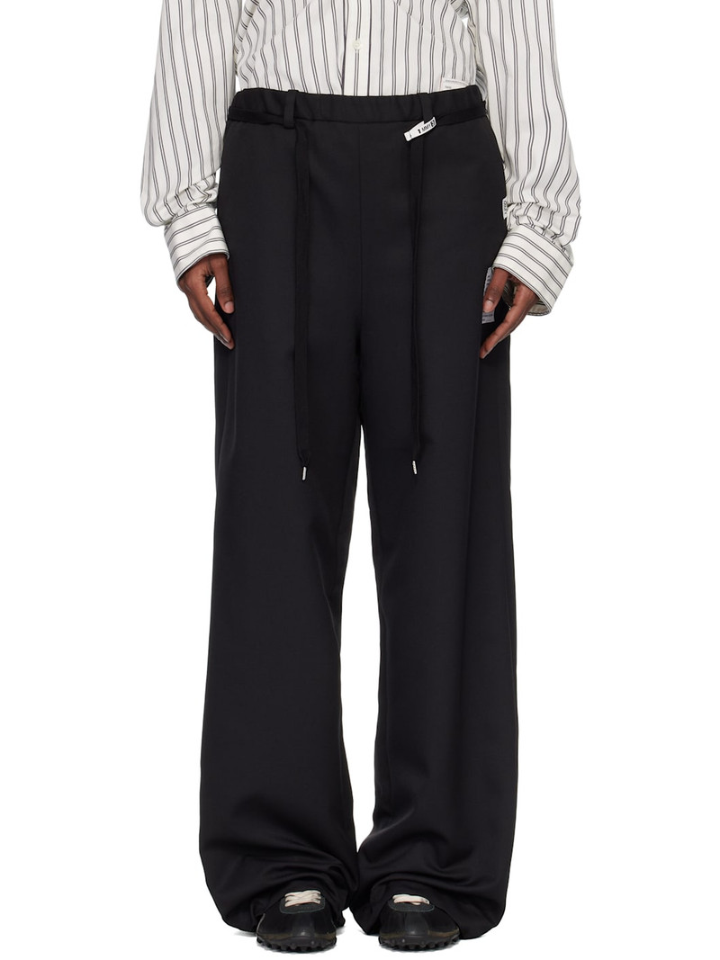 Black Wool-Like Easy Trousers 1