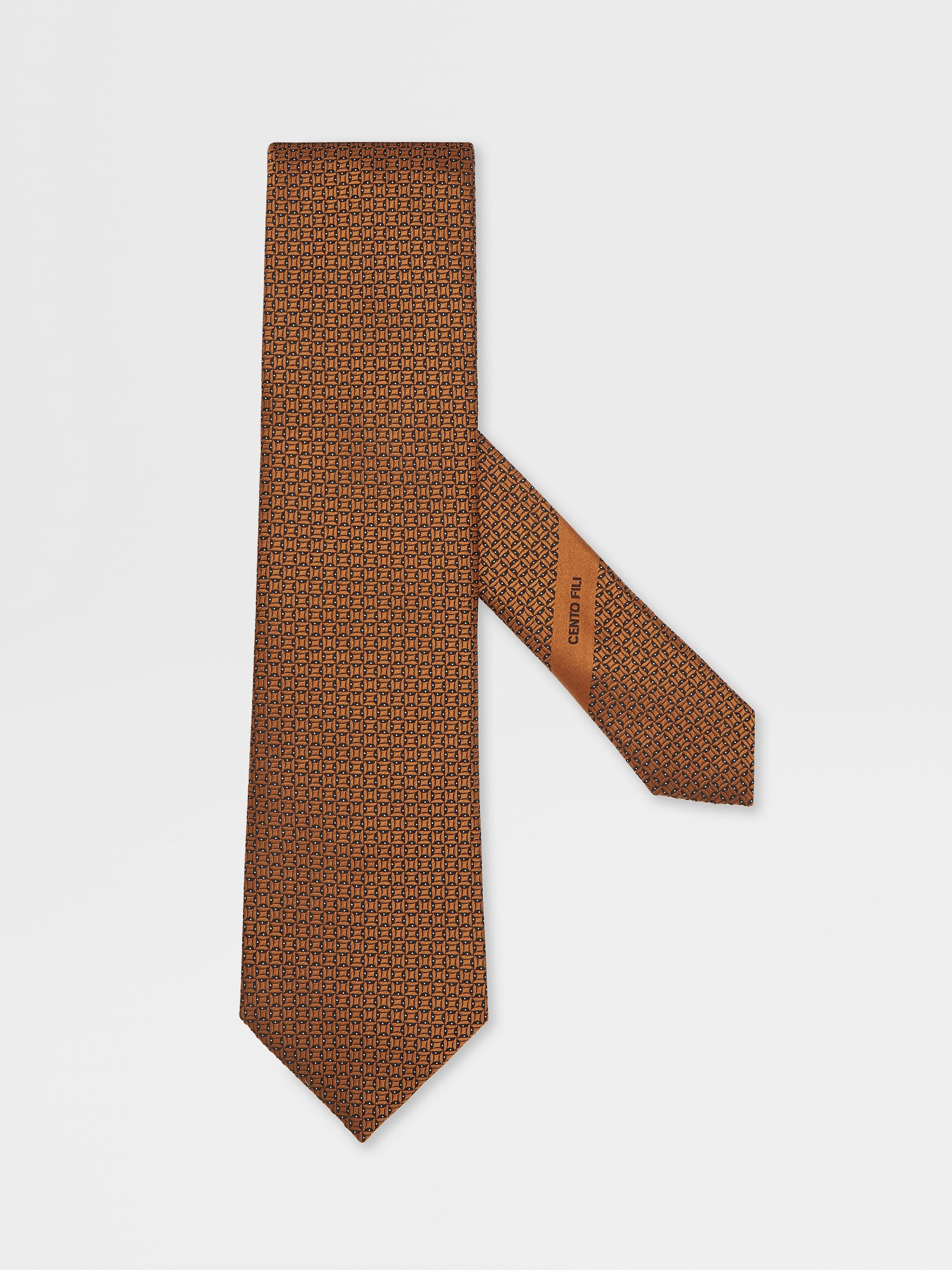 FOLIAGE CENTO FILI SILK TIE - 1