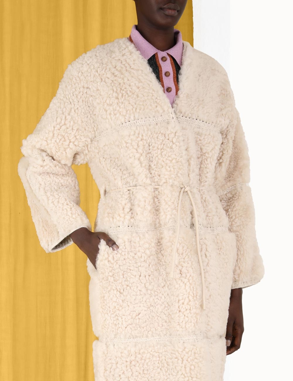 KALEIDOSCOPE SHEARLING COAT - 5