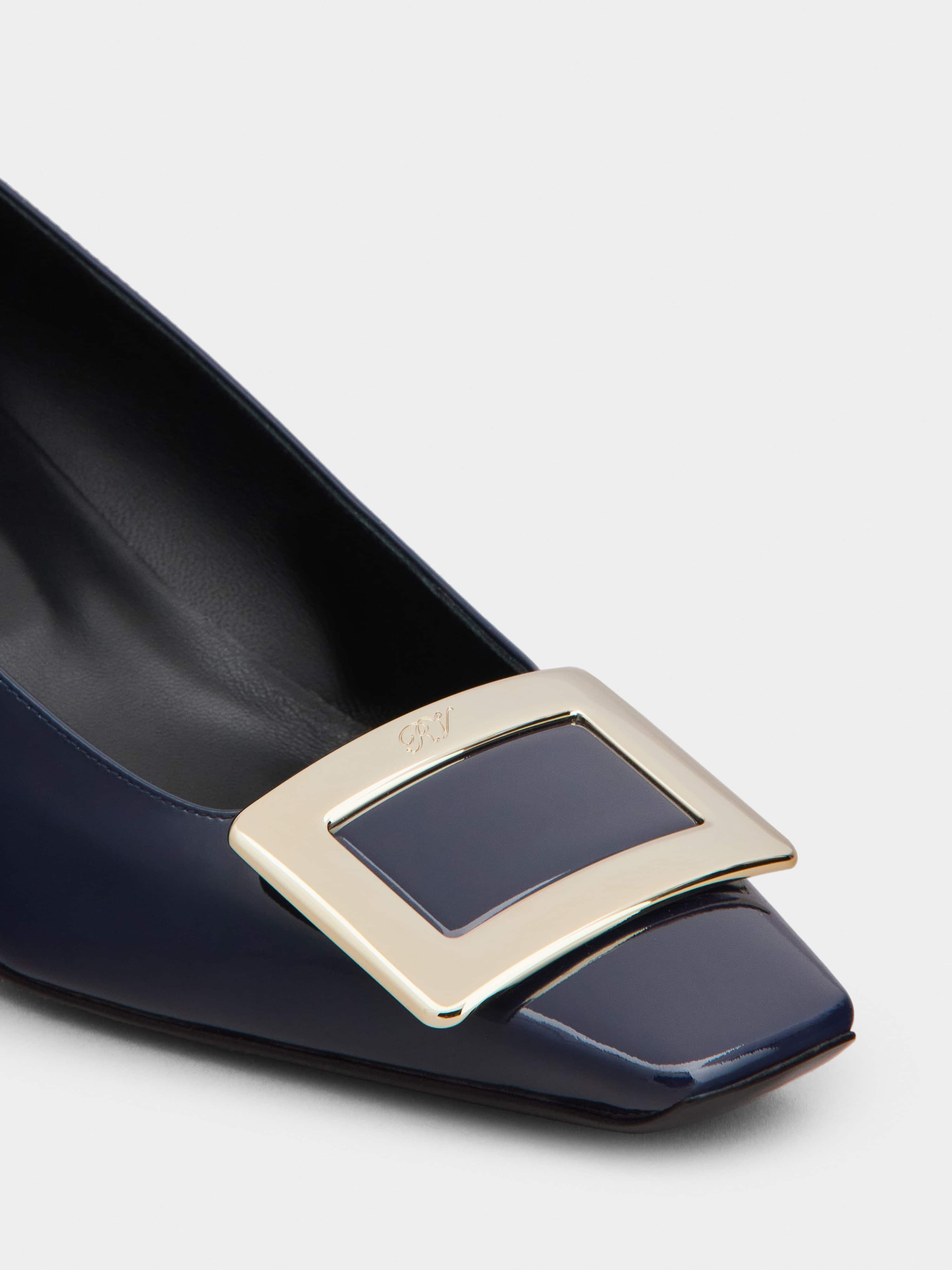 Belle Vivier Metal Buckle Pumps in Patent Leather - 3