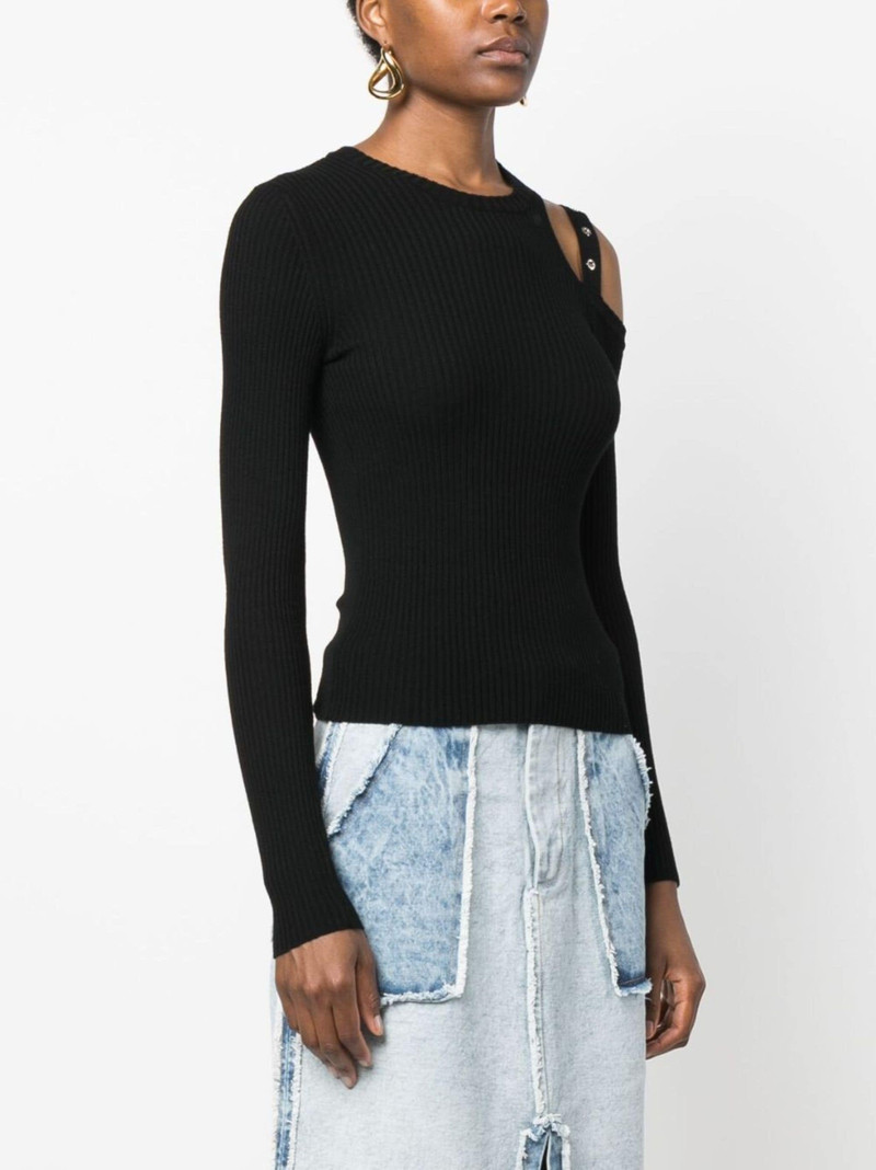 eyelet-embellished ribbed sweatshirt 3