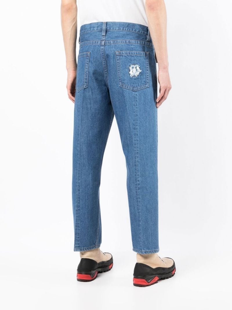 logo-patch straight-leg jeans - 4