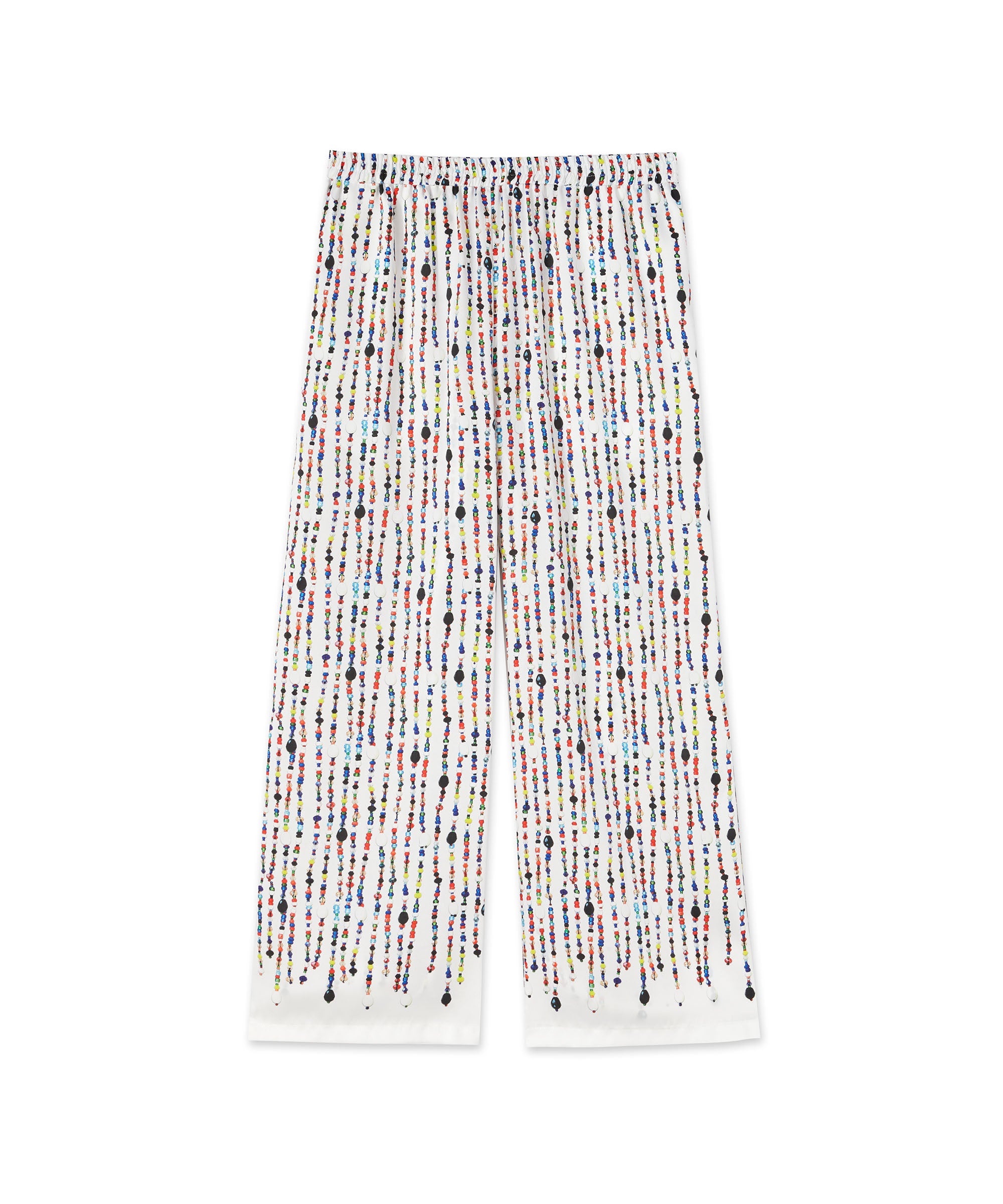 Fluid fabric pants with beaded print - 1