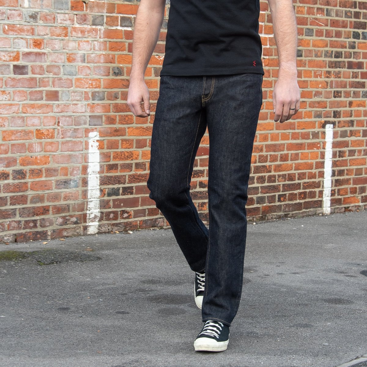 IH-888S-21 21oz Selvedge Denim Medium/High Rise Tapered Cut Jeans - Indigo - 4