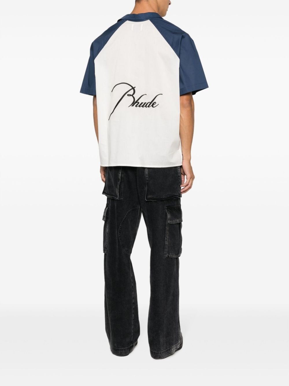 two-tone cotton shirt - 2