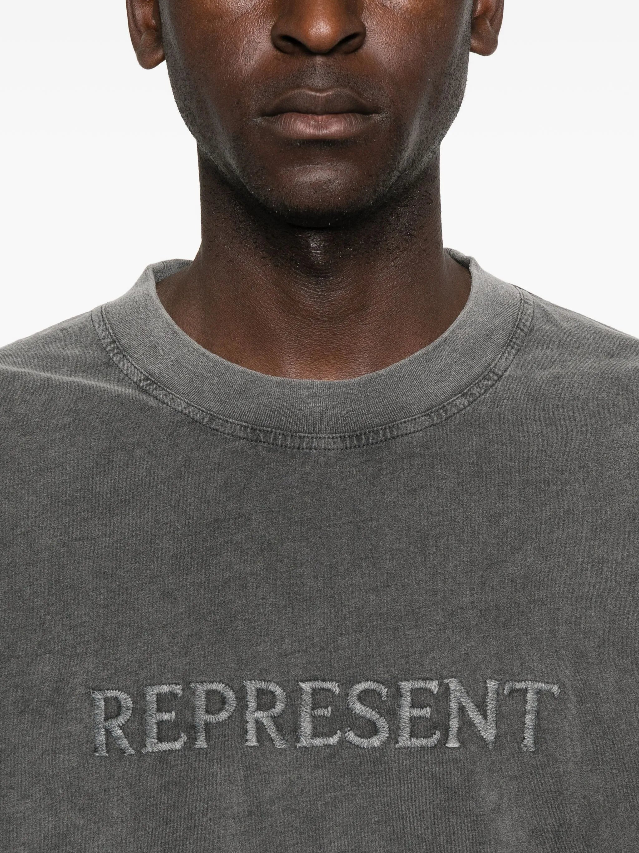 Represent Embroidered-detail Cotton T-shirt - 2