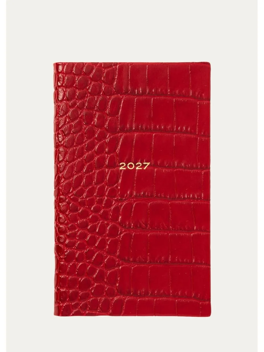 Panama 2027 Weekly Journal in Mara Croc-Embossed Leather - 1