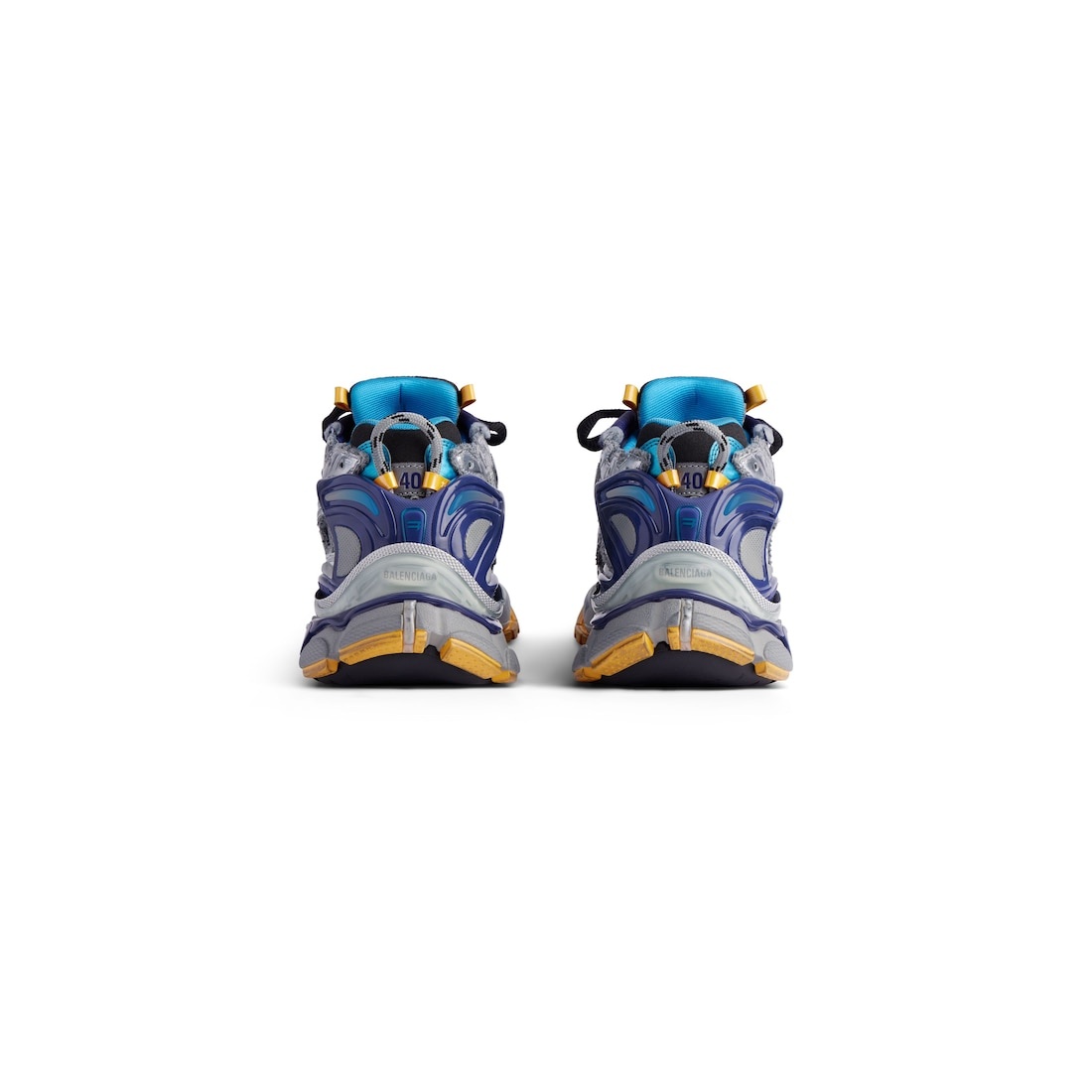 Men's Runner Sneaker in Grey/blue/orange/aqua - 5