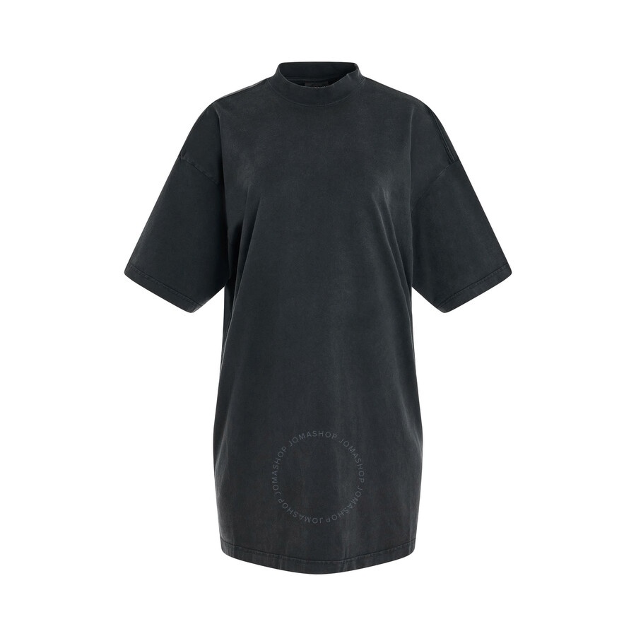 【BALENCIAGA】l Logo Print Short Sleeve T-shirt Dress BALENCIAGA Balenciaga Ladies Logo-Print Cotton T-Shirt Dress