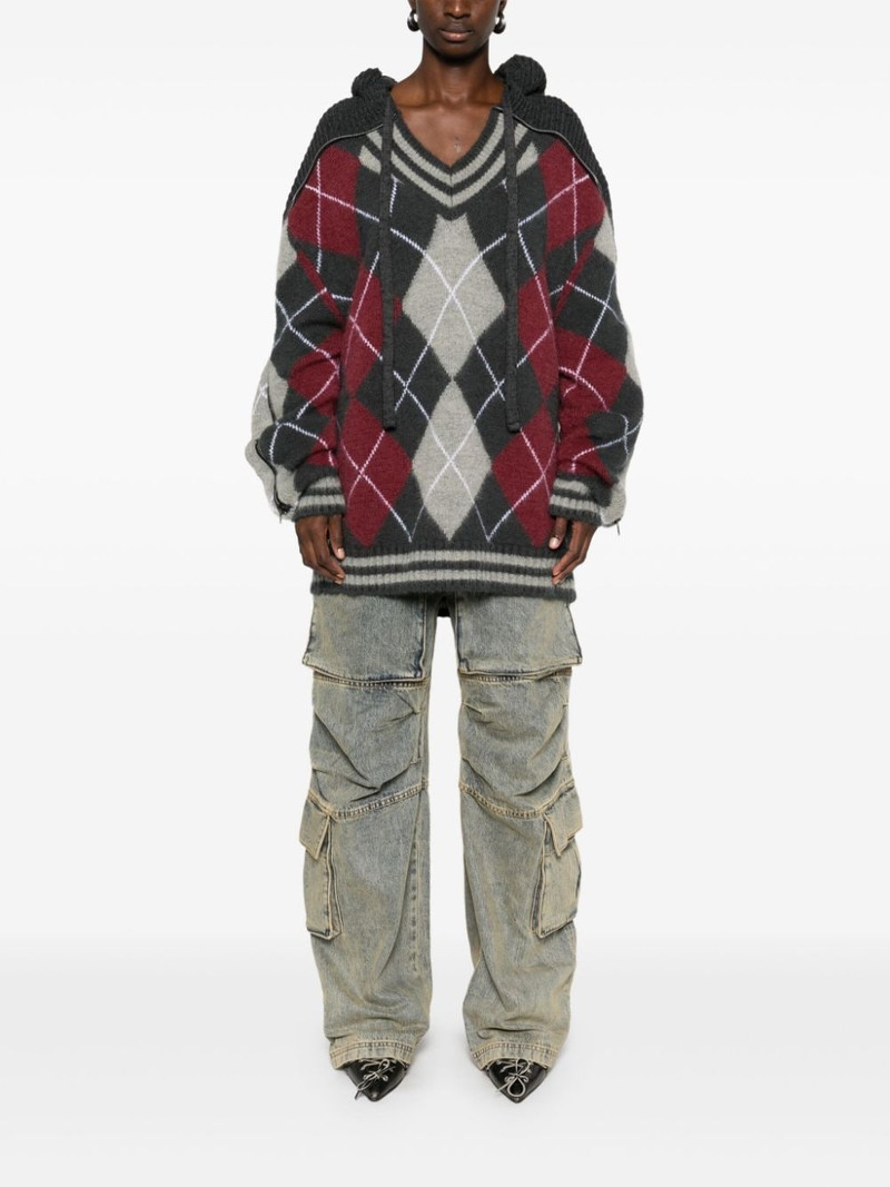 Y/Project argyle-knit sweater outlook