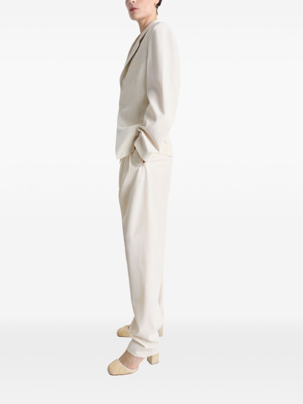 gabardine-weave single-breasted blazer - 3