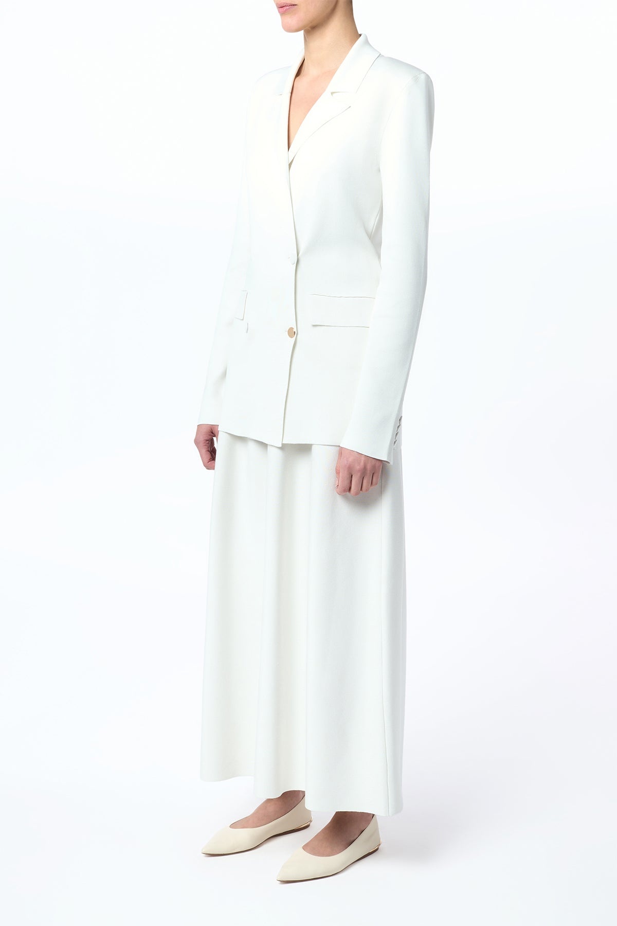 Aphaia Knit Jacket in Ivory Silk - 3