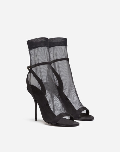 Dolce & Gabbana Grosgrain sandals with sock in stretch tulle outlook