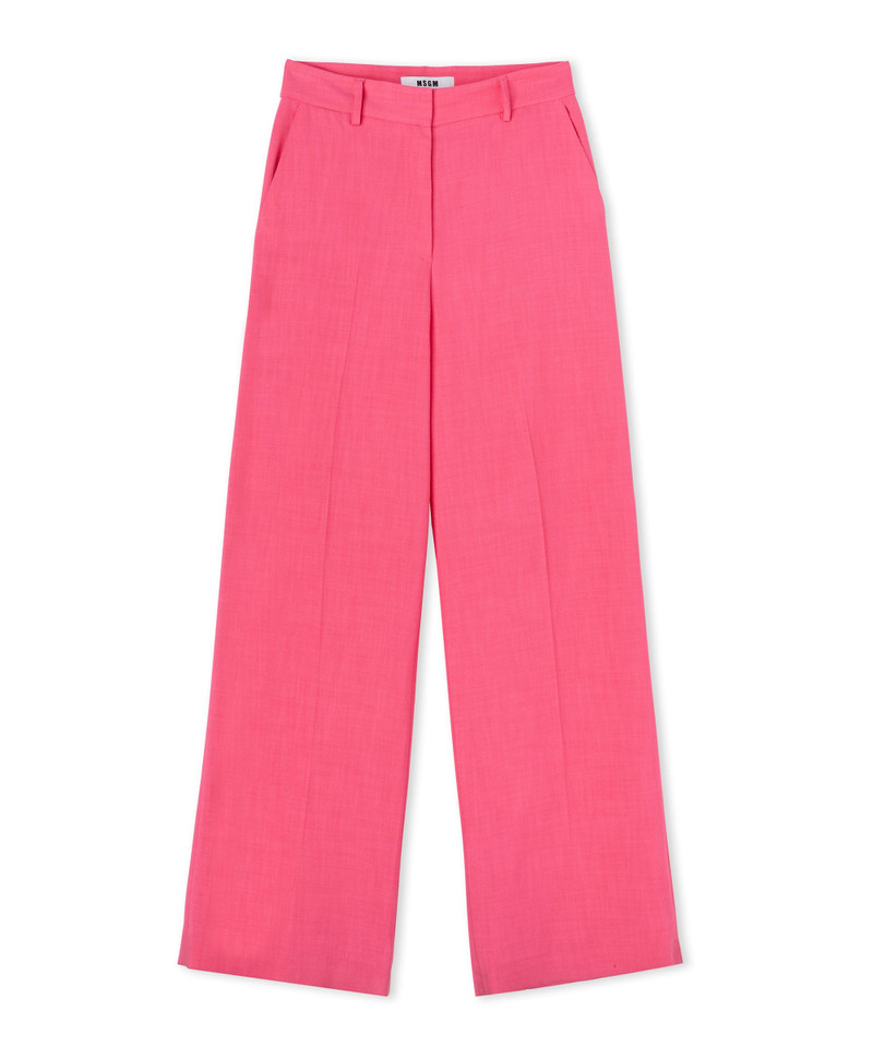 Coarse viscose tailored pants with straight legs 3