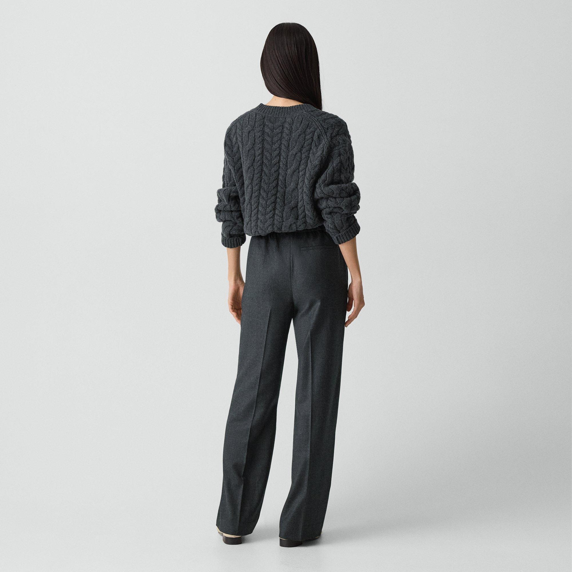 Wide-Leg Pull-On Pant in Sleek Flannel - 4