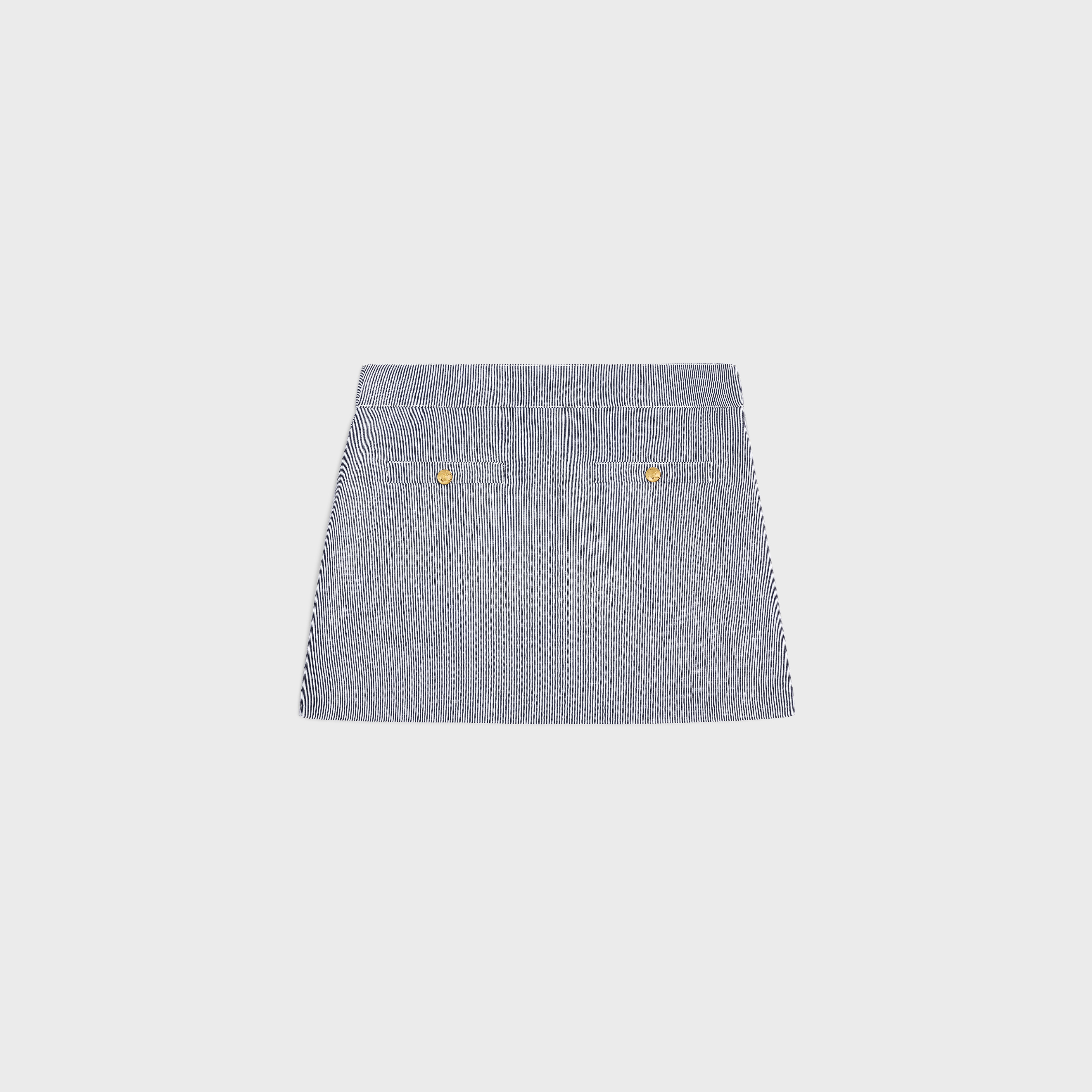 pleated mini skirt in striped cotton - 2