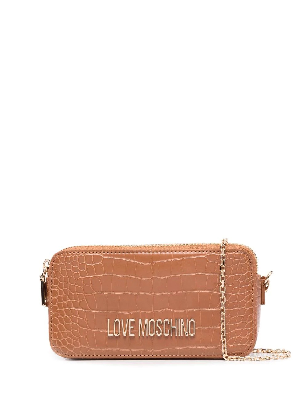 crocodile-embossed shoulder bag - 1