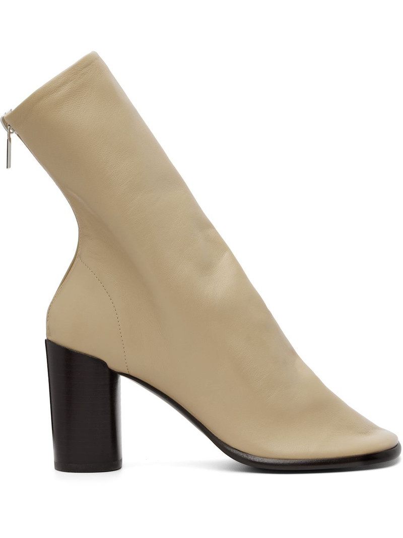Beige 80mm Glove Ankle Boots 1