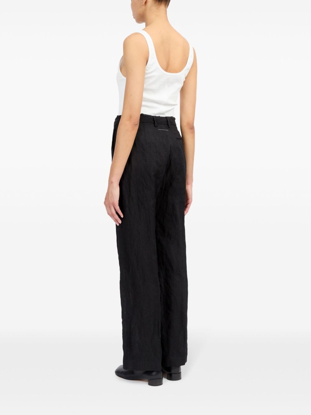 single-stitch logo flared trousers - 5