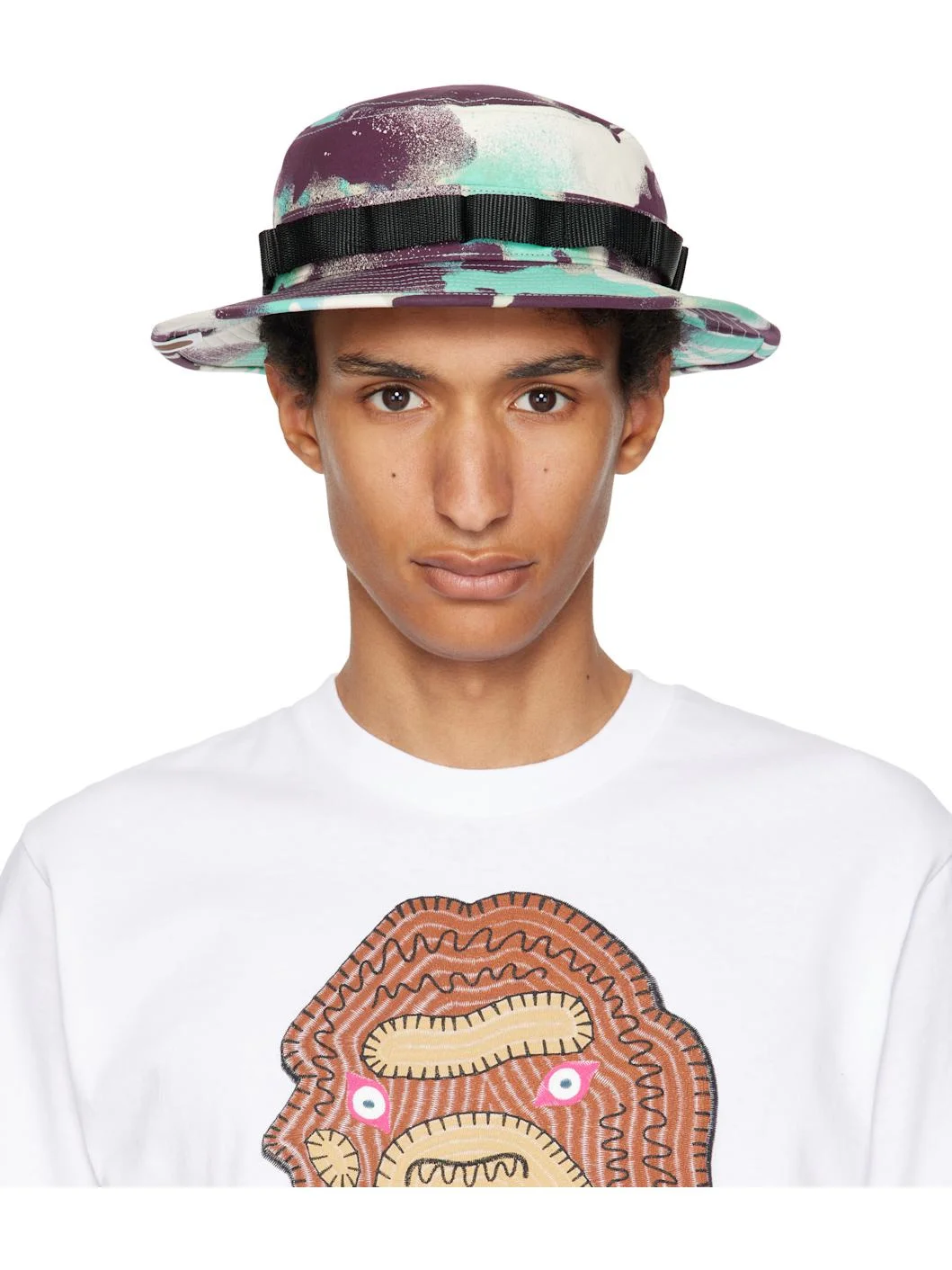 Multicolor Map Camo Military Bucket Hat - 1