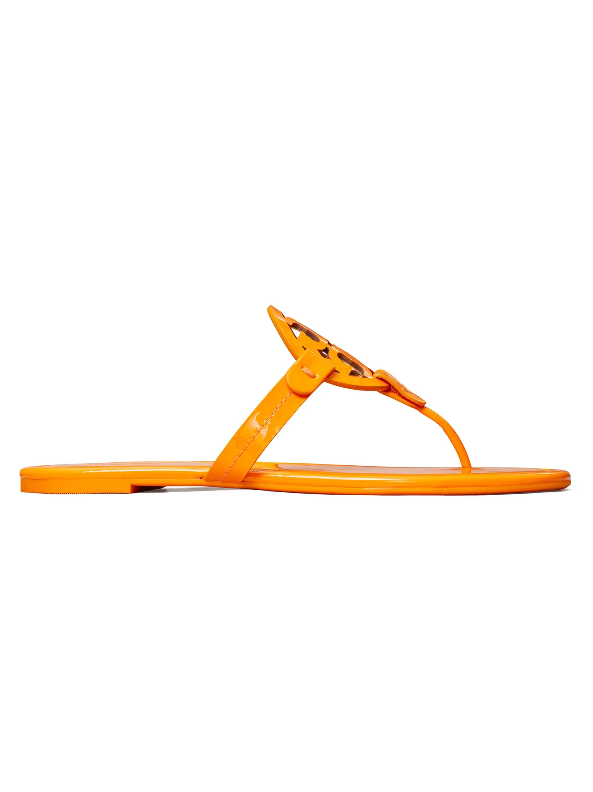 Women's Miller Sandal, Patent Leather - Orange Citrine - 1