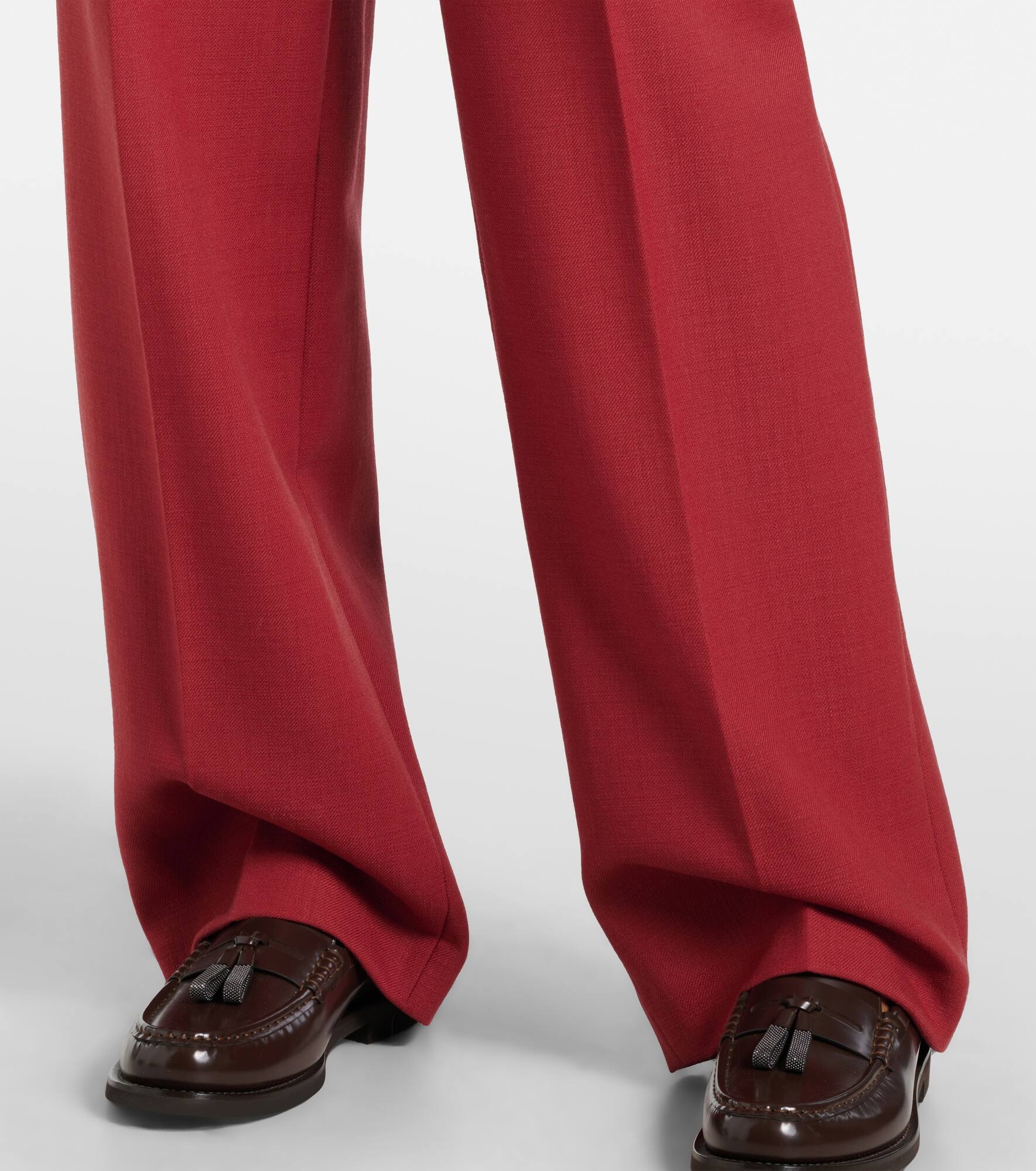 High-rise wool straight pants - 5