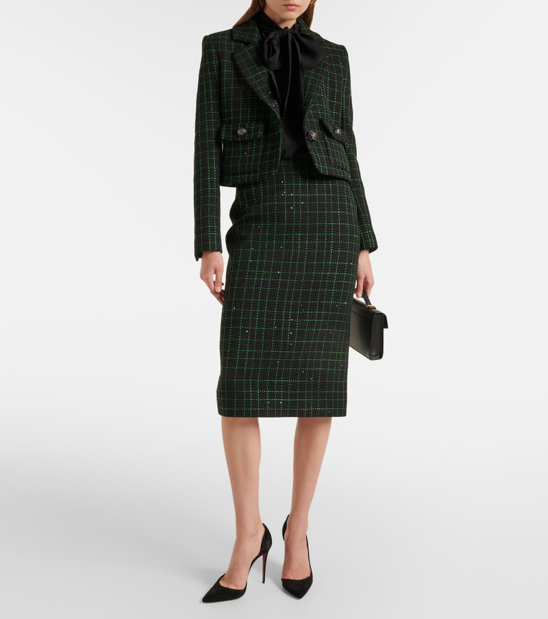 ELIE SAAB Sequined tweed midi skirt outlook