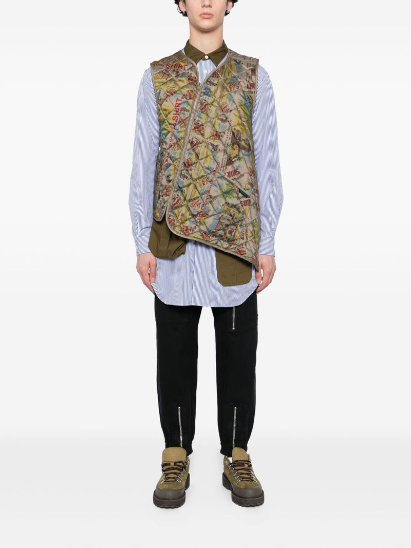 Comme des Garçons SHIRT graphic guilted gilet outlook