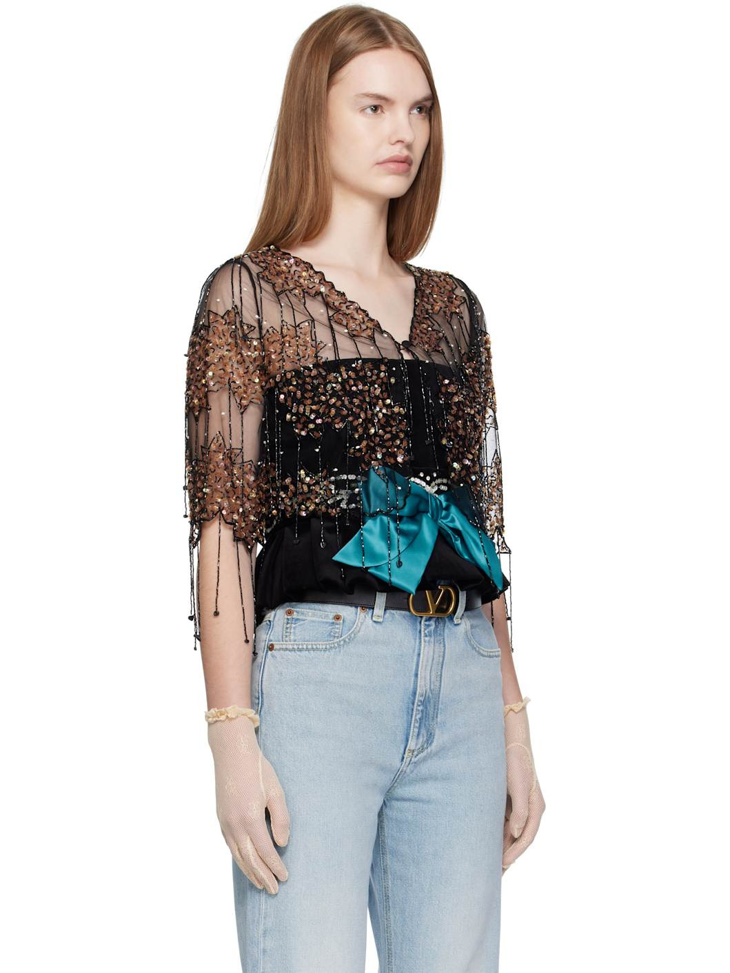 Black Sequinned Jacket - 2