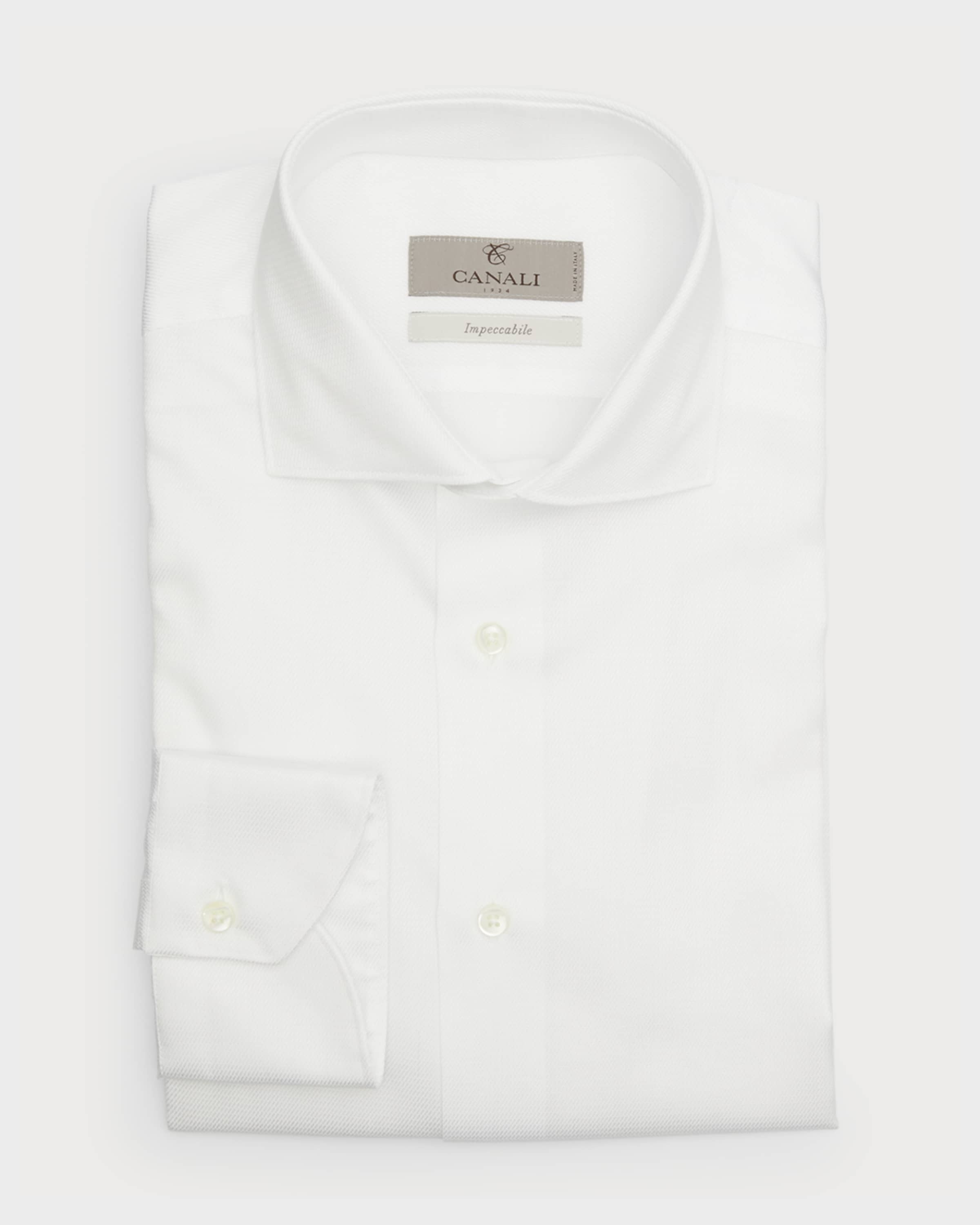Men's Textured Solid Dress Shirt - 1