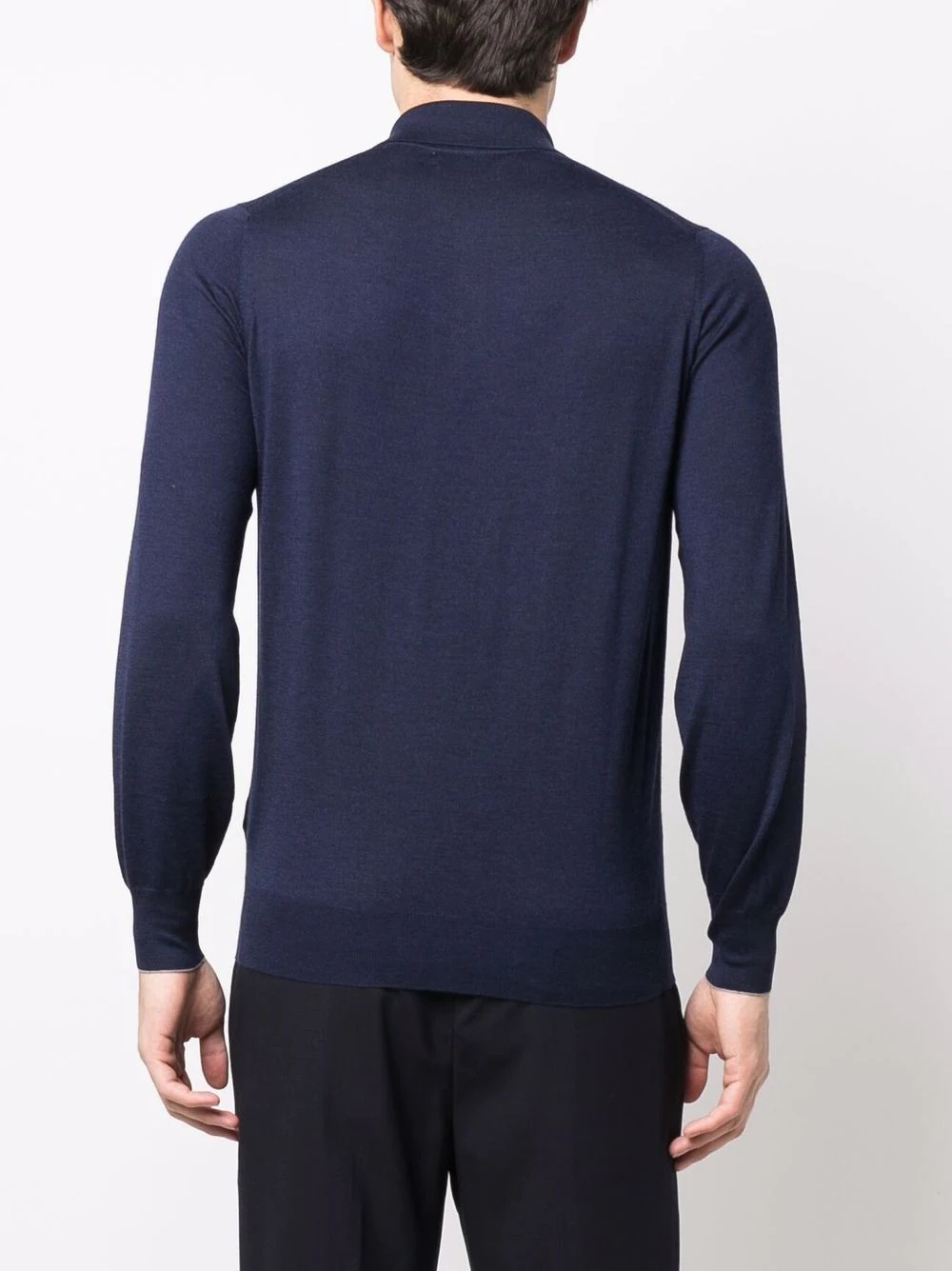 fine-knit longsleeved polo top - 4