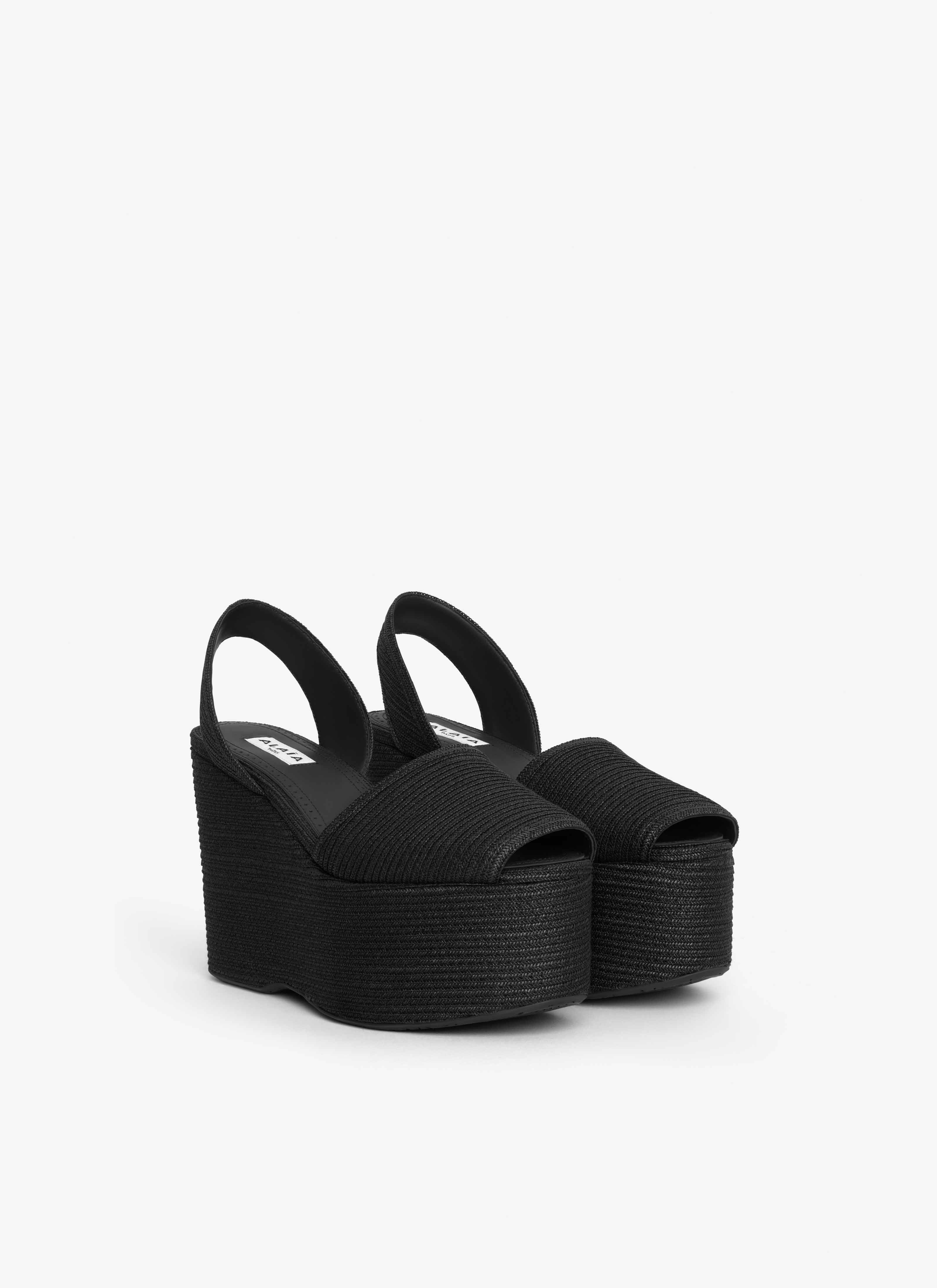 WEDGE SANDALS IN PAPER STRAW - 3