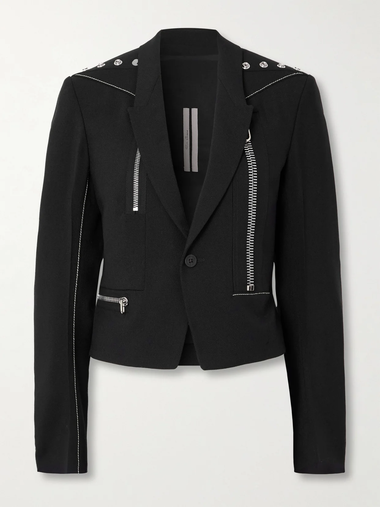 Alice Embellished Grain De Poudre Wool Jacket - 1